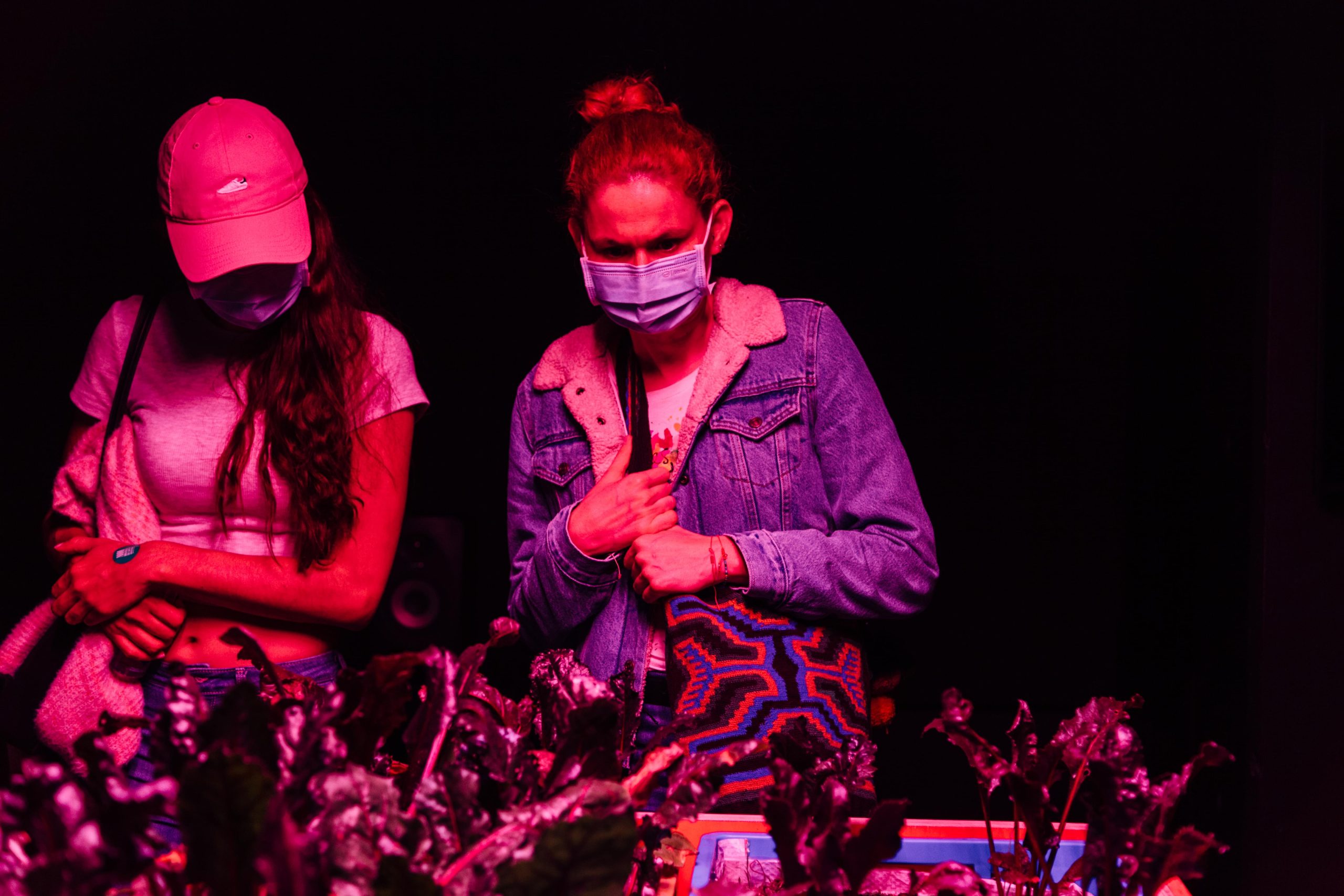 Exposiciones MAMM: mujeres contemplan la obra Un último día perfecto de David Vélez