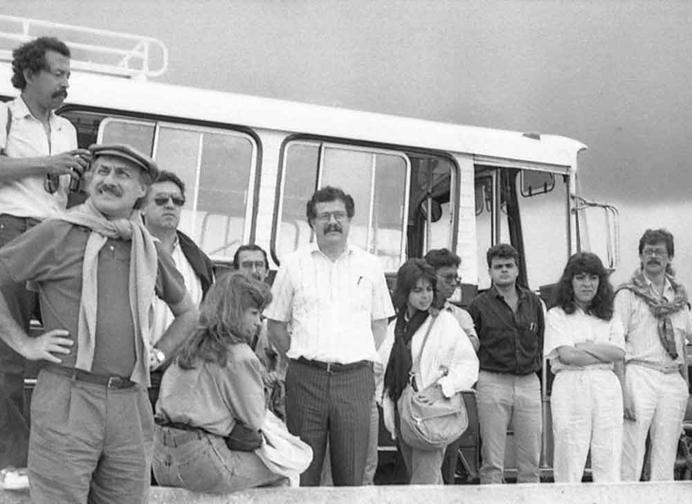 Visita de los organizadores del evento con prensa local