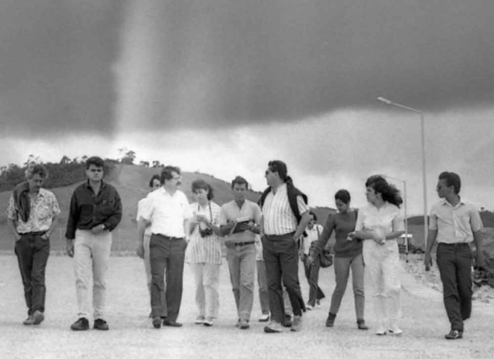 Visita de los organizadores del evento con prensa local