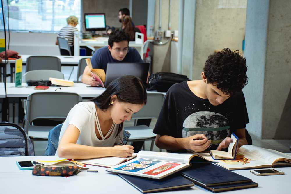 Foto de usuarios estudiando la Sala de Estudio del MAMM