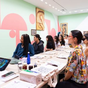 Foto de sesión de la Escuela Feminista de Pintura